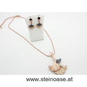 Mode-Collier 'Ginkgo rose-gold'
